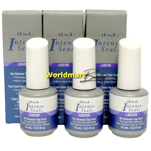 IBD LED/UV Intense Seal Gel No Cleanse Top Coat 15ml-0.5fl.oz (3 Bottles)