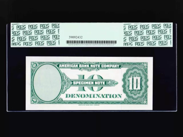 1929 American Bank Note Co.10 Units Specimen Test Note Pcgs 69Ppq Superb Gem New 2