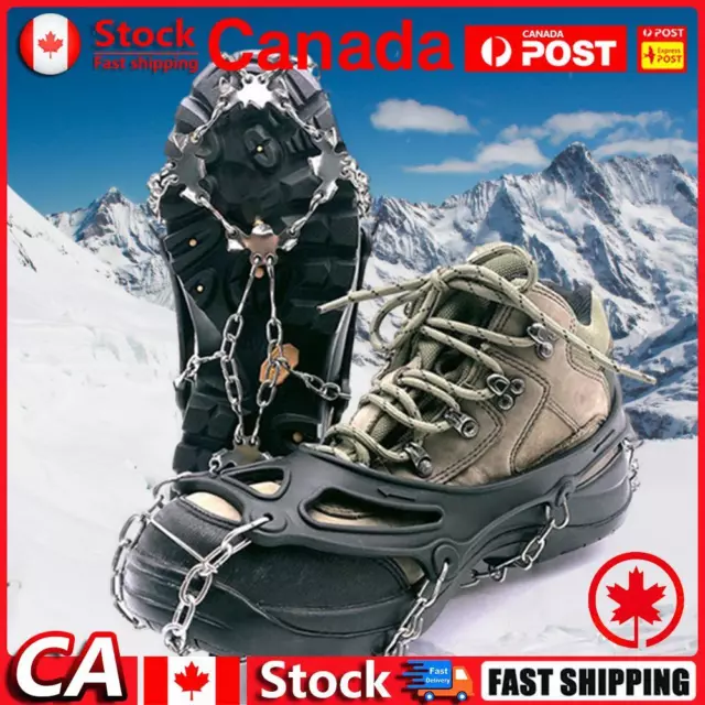 19 Teeth Bundled Crampons Unisex Ice Snow Shoes Outdoor Equipment (Black M) CA