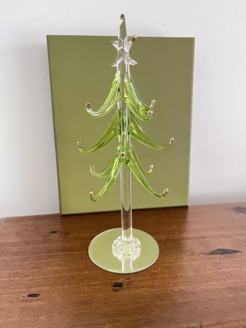 Gorgeous Handblown Glass Christmas Tree Ornament Small Table Decor