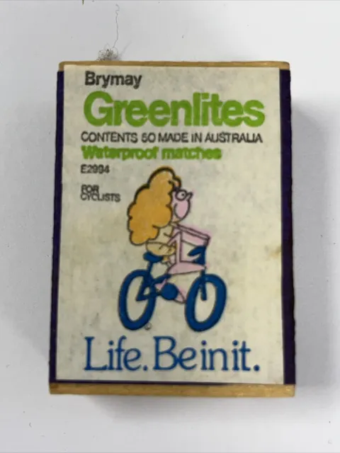 Brymay Greenlites "Life. Be in it" For Cyclists # 2 Plywood Matchbox