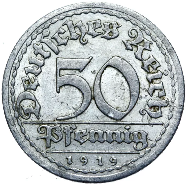 Deutsches Reich Weimarer Republik - J. 301 Münze - 50 Pfennig 1919 G - Aluminium