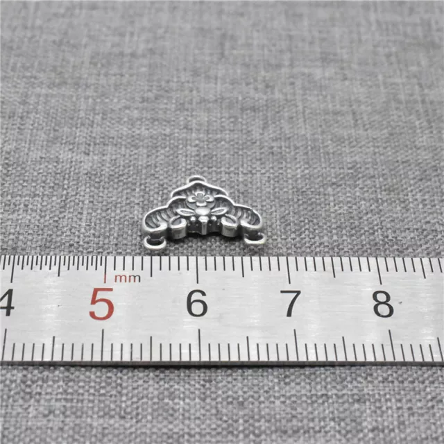 4 Stck. 925 Sterlingsilber Blumenverbinder Charm für Blumenblatt Klee 2