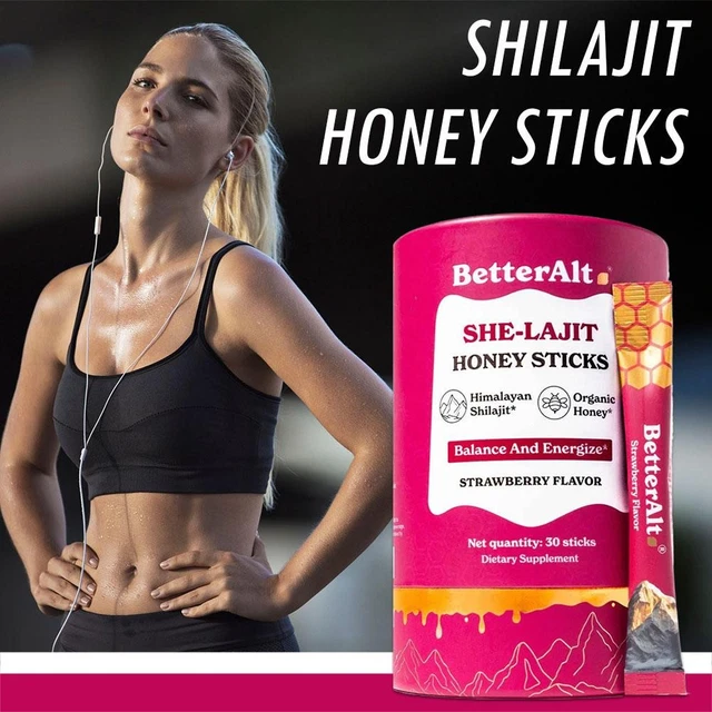 Bâtonnets De Miel SHE-LAJIT Saveur Fraise - 30 Sticks, Pour Ovulation Saine Et Humeur, Sans OGM