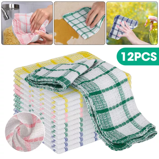 12 Pcs Kitchen Dish Cloths Cotton Super Cleaning Absorbency Towel