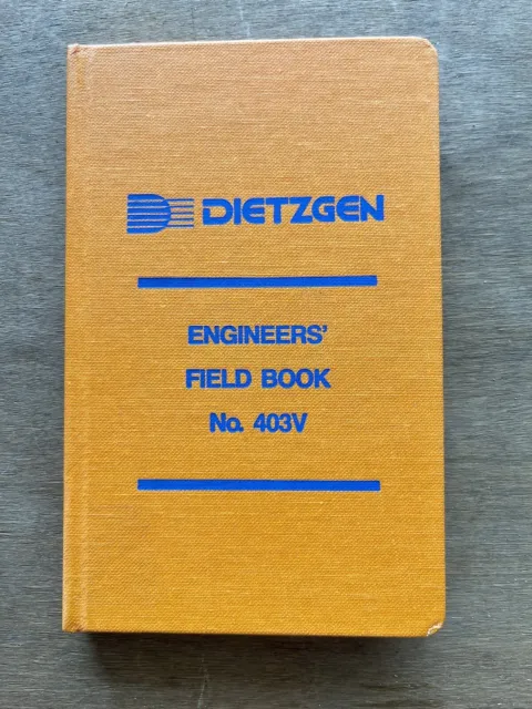 Vintage Dietzgen No. S403v Engineer Field Book New Old Stock 8x5”