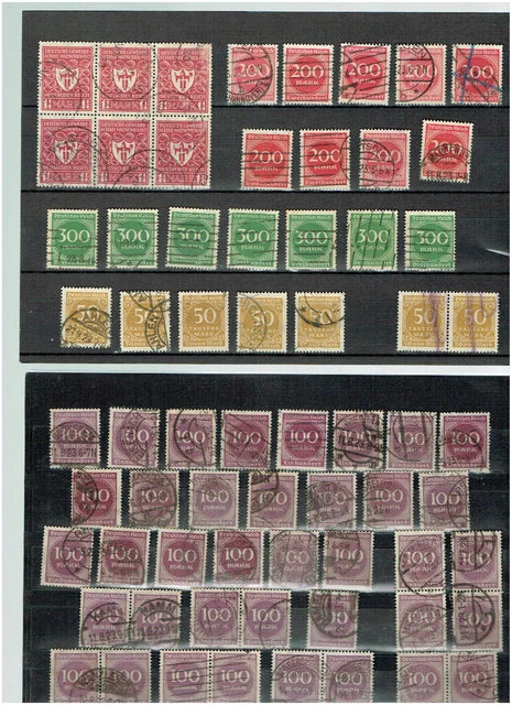 DEUTSCHES REICH:  zig Marken mit z.T. guten Rundstempel'n