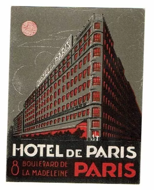 HOTEL DE PARIS luggage label (DECO)