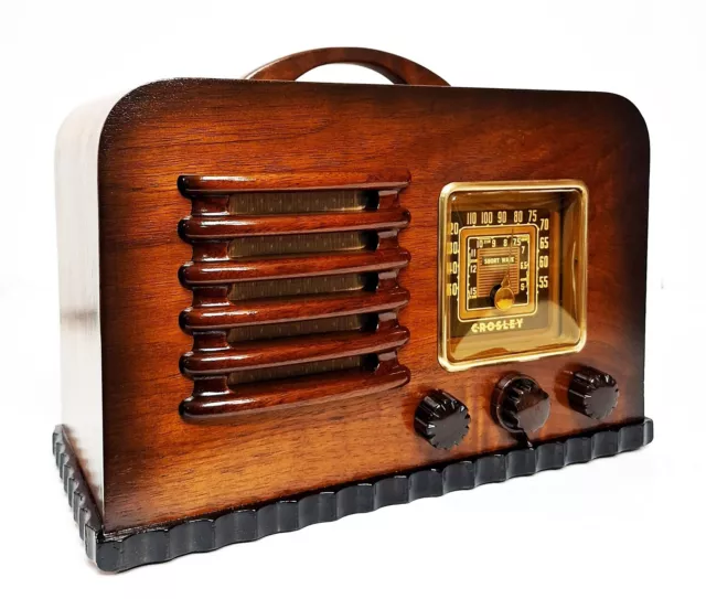 OLD ANTIQUE WOOD Crosley Vintage Tube Radio - Restored Working Art Deco ...