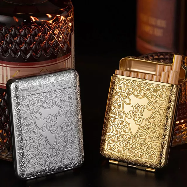 New Luxury Vintage Engraved Cigarette Case Holder Pocket Cigarette Storage Box