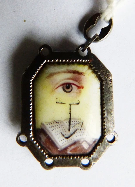 Ancien Collier En Argent Massif Style Louis XVI Avec Brillants - Pendentif Bijou Vintage