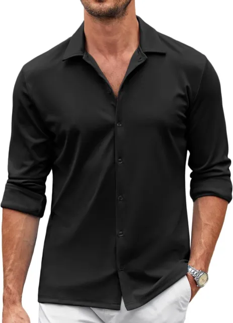 COOFANDY Men's Casual Button Down Shirt Wrinkle Free Shirts Long Sleeve Dress Sh