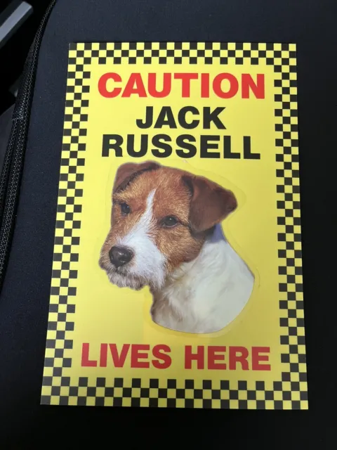 CAUTION JACK RUSSELL LIVES HERE -  DOG SIGN great Christmas stocking filler