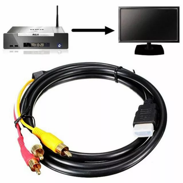 HDMI Male to 3 RCA TV HDTV DVD 1080P Audio S-video AV Cable Cord Line Adapter AU
