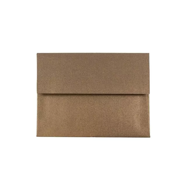 JAM Paper A2 Metallic Invitation Envelopes 4.375 x 5.75 Stardream Bronze Bulk