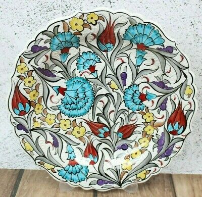 Turkish/Anatolian HandPainted Ceramic Plate 12" Iznik Carnation Plate in GiftBox