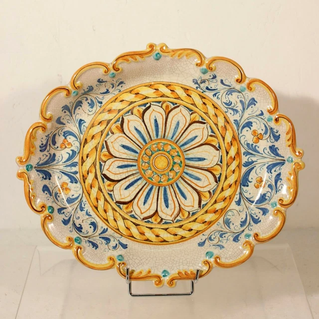 Plat en faïence Italie XXème signé Toti Sciacca dlg Sicile Taormina Faenza
