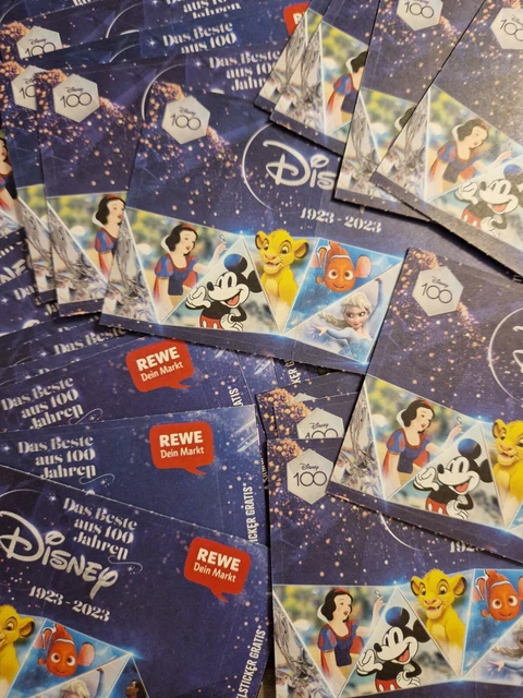NEU! 30 REWE DISNEY 100 JAHRE Sammelsticker Päckchen a 4 Sticker = 120 ...