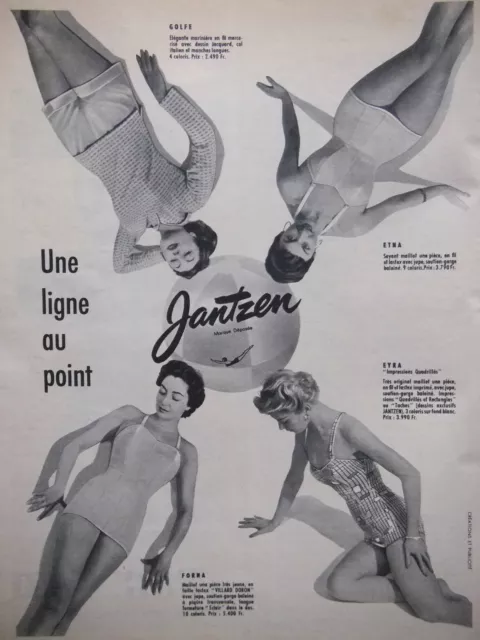 Publicité 1956 Maillots De Bain Jantzen Une Ligne Au Point - Advertising