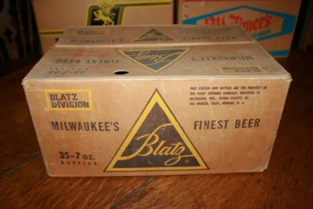 Vintage BLATZ BEER Waxed Cardboard Case Box MILWAUKEE, WISCONSIN bottle