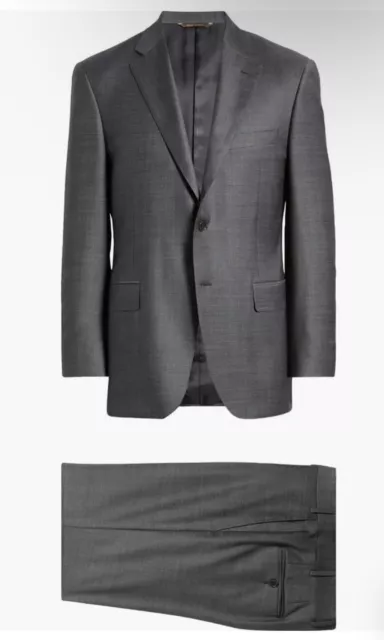 Canali Siena Classic Fit 2 Piece Suit Grey Sz 48 IT / 38R US Brand New $2,095