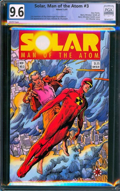 Solar Man of the Atom #3 PGX 9.6 Valiant 1991 - 1st Harada, Harbinger NOT CGC