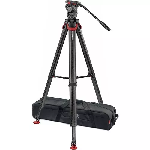 Sachtler System FSB 4 Fluid Head Flowtech 75 Carbon Fiber Tripod with Mid-Level