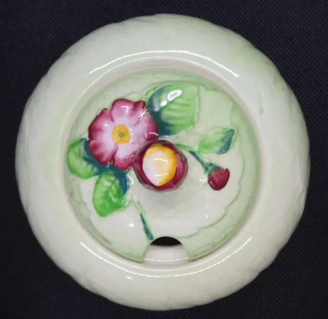 Carlton Ware Handpainted Green Wild Rose Preserve with Cover
