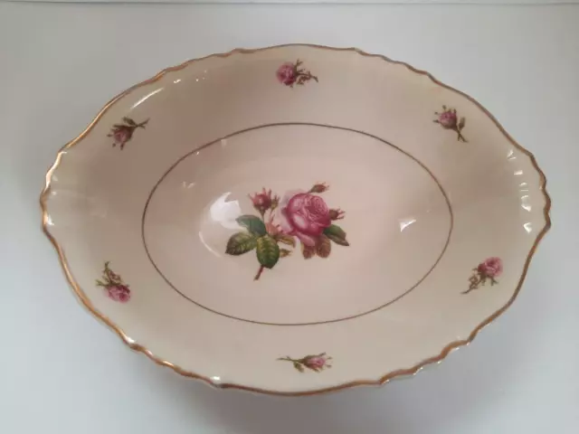Syracuse China Federal Shape 9 1/4" Vegetable Bowl Victoria Rose USA Pre-owned