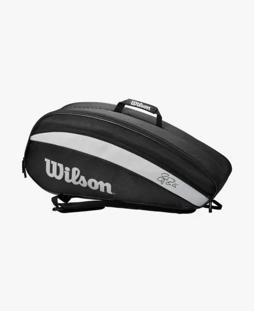 New WILSON Roger Federer Team 6 Pack Tennis Bag - Black (WR8005701001)