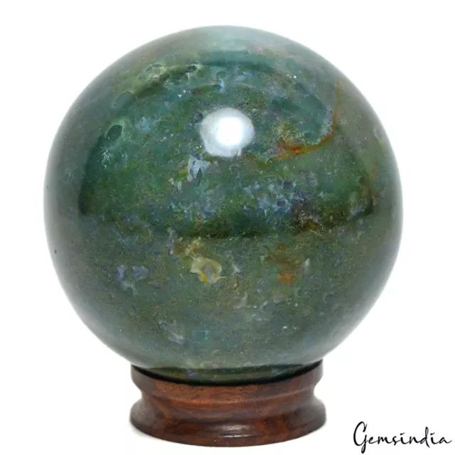 2050 Cts Natural Green Jasper Crystal Healing Mineral Huge Gem Sphere W/ Stand