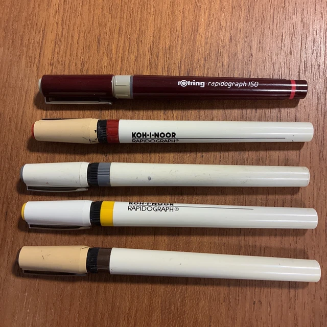 Stylo à Encre Technique KOH-I-NOOR Rapidograph 0.5 Mm - Rotring - Avec étui Vintage - Occasion