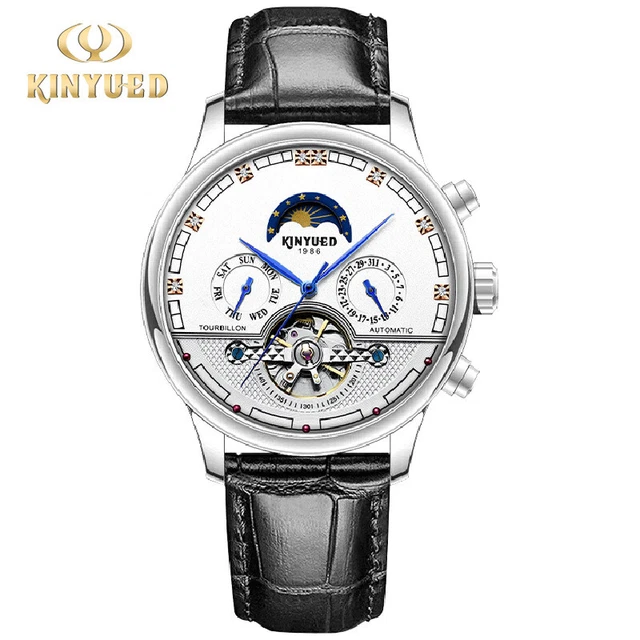 Sun Moon Star Calendar Calendar Tourbillon Automatic Mechanical Men's Watch