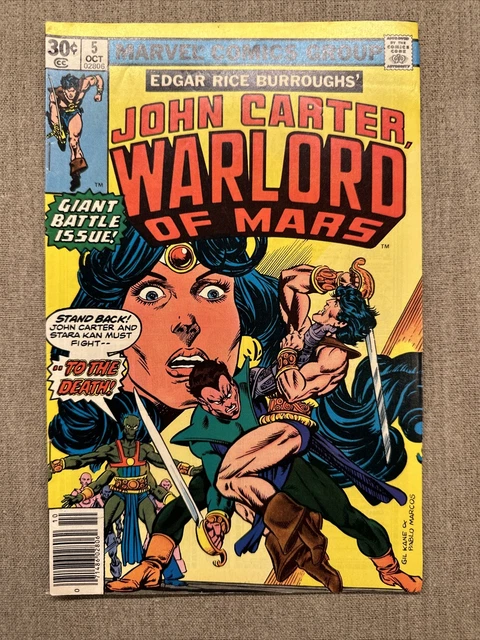 John Carter, Warlord of Mars #5 1977 Marvel Edgar Rice Burroughs VF Cond