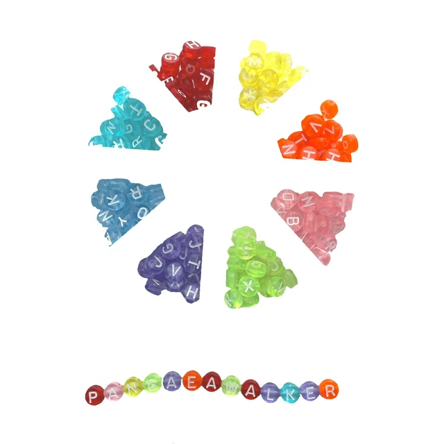 Kit De Fabrication De Bracelets En Perles De Verre De 4 Mm, 600 Perles En Forme De Lettres De L'alphabet Pour La Fabrication De Bijoux Et Les Travaux