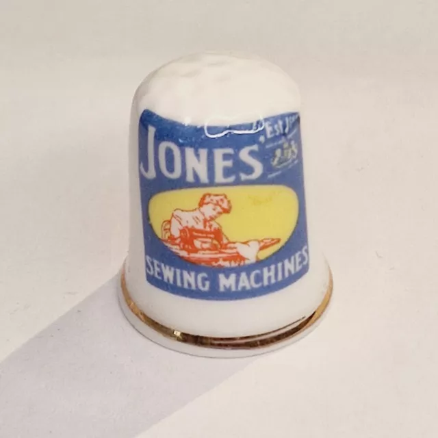 Collectors Thimble - "Jones Sewing Machines" - Bone China - #65