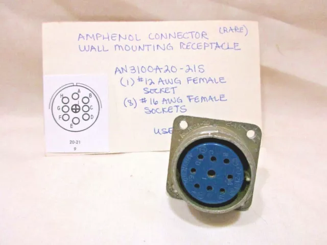 (Choice) Amphenol  Box (MS3102A) and Wall (AN3100A) Receptacles, 3-25 pins