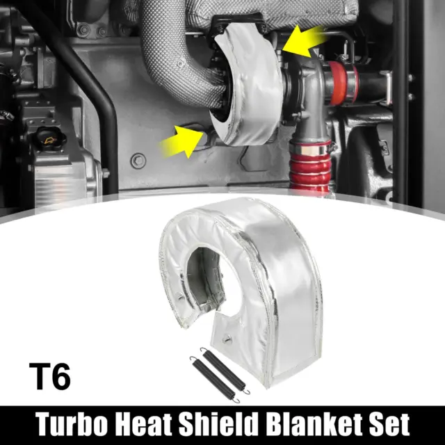 per T6 Coperta Calore Scudo Calore Turbocompressore per GT55 GT40 Tono Argento