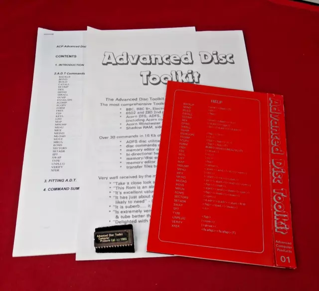 Avancé Disque Boite Outils ( Adt ) ROM Acorn BBC Micro B Ou Master. Encre Manuel