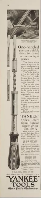 1925 Print Ad Yankee Tools Quick-Return Spiral Ratchet Screw Driver Philadelphia