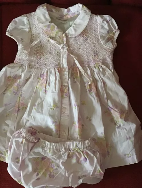 Vintage Laura Ashley Smocked Baby Dress Age 6 Months