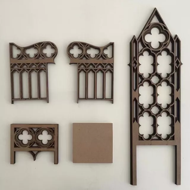 1pc Wood Gothic Chair 1/6 Baroque Model DIY Dollhouse Handmade Material for BJD