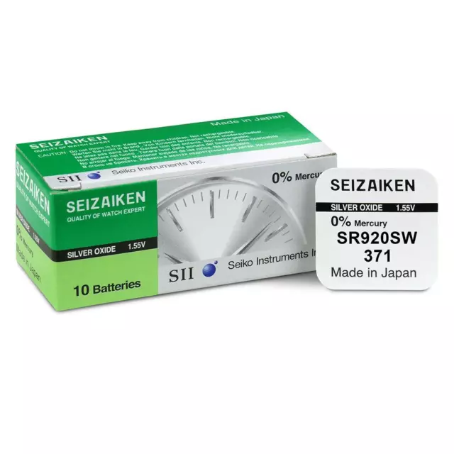 1 x SEIKO SEIZAIKEN SR920SW 371 SILVER OXIDE 1.55V WATCH BATTERY BATTERIES