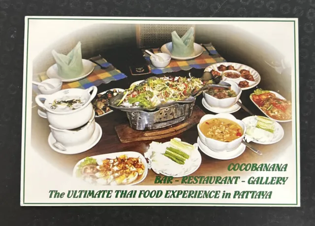 Postcard ~  6½ x 4½  inches - Ad card THAI FOOD EXPERIENCE in PATTAYA