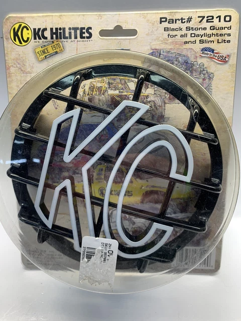 KC HiLiTES Stone Guard - 7210 (Black with White Logo) For Daylighters/Slim Lite