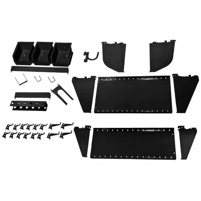 Wall Control 1'' Pegboard Workstation Accessory Kit Vertical Black Slotted Metal