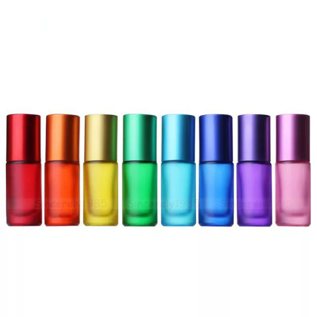 5ml 10ml Frosted Glass Roll on Bottle Roller Ball Essential Oil Perfume Refill