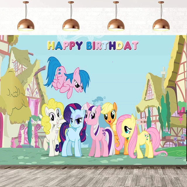 MY LITTLE PONY Backdrop Happy Birthday Party Photo Background Studio ...