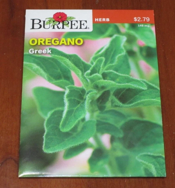 OREGANO GREEK HERB Seeds Burpee 148mg 11/22 Perennial Zones 59 1.50