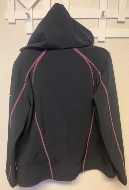 Hemisphere Ladies Black Pink Hooded Jacket Zip up XL 3